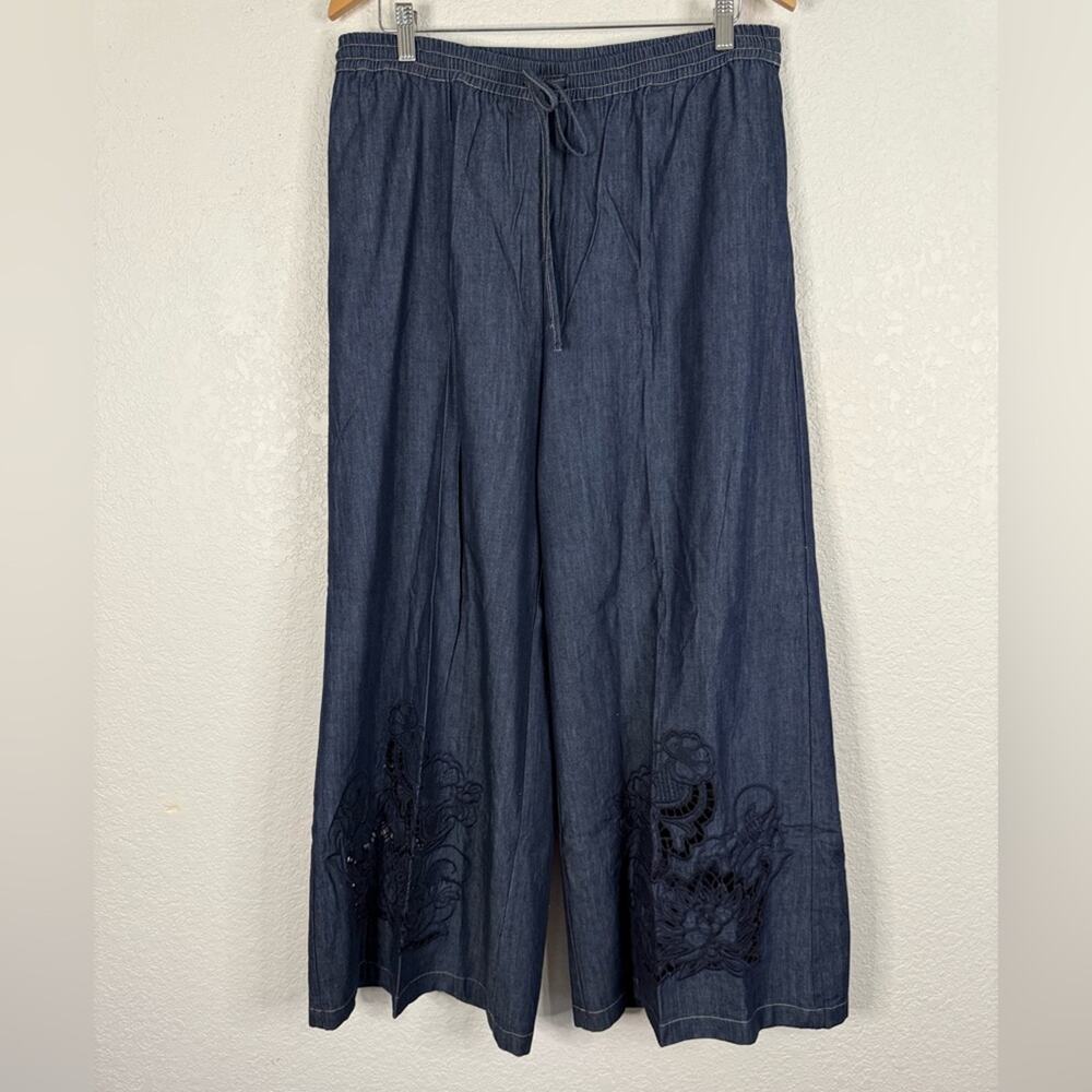 NWT Johnny Was Jade Frankie Easy Pant Susani Eyelet detail wide leg pants Boho